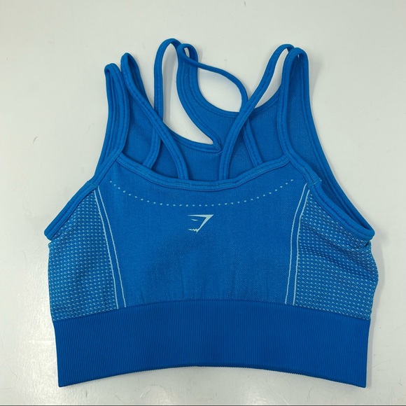 Gymshark Blue Ultra Seamless Sports Bra Medium. - Picture 3 of 6
